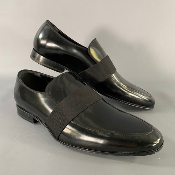 BURBERRY Size 7 Black Leather Slip On Loafers main image 8